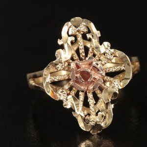 14k Rose & Yellow Gold Vintage Openwork Ring